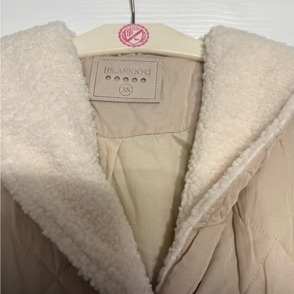 Blank NYC Beige Quilted Jacket with Sherpa Collar - Picture 3 of 8